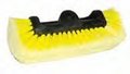 Vehicle wash brush with soft yellow trim around sides and front of brush. 11.25 inch wide Yellow color