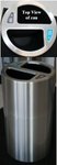 Aluminum Open Top Trash Can with 2 openings   1 Recycling and 1 for waste. 35 Gallon Capacity