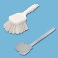 UTILITY BRUSH  LONG HANDLE WHITE NYLON 20 INCH LONG