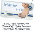 Vinyl disposable glove extra large natural color Powder free  5 mil  12 inch length 100 per box