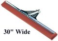 Heavy duty water wand floor squeegee with red neoprene blades 30 inch wide