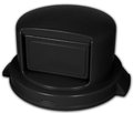 Dome Lid self closing strong plastic for 44 to 55 gallon cans or open top drums.Black