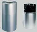 Aluminum Open Top Trash Can   35 Gallon Capacity   Satin Finish
