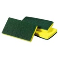 Medium Duty Scrub Sponge Dual action green cleaning pad yellow sponge 20 per case
