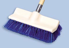 BI LEVEL FLOOR SCRUB BRUSH 10 inch wide with blue stiff bristles  186