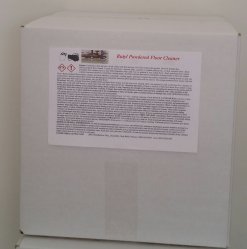 Orange powdered floor cleaner with butyl 45 pound box