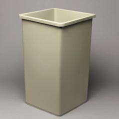 WASTE RECPT BASE RIGID GRAY 50GAL