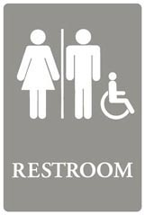 SIGN RESTRM ACCES 6X9 GRAY