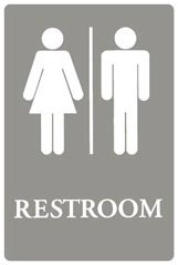 SIGN RESTROOM 6X9 GRAY