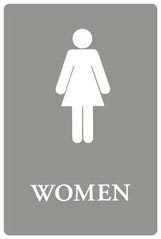 SIGN WOMEN 6X9 GRAY