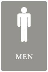 SIGN MEN 6X9 GRAY