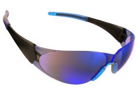 Safety Glasses Doberman with blue mirror lens   gel nose piece for comfort ENB60S