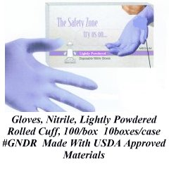 Disposable Nitrile glove lightly powdered blue extra large 100 per box