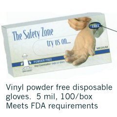 Vinyl Disposable Glove Medical grade Vinyl Powder Free  Large size  100 per box.