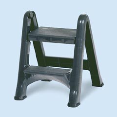 FOLDING STEP STOOL TWO STEP GRAY