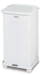 Step on Can 12 gallon Square white or red with retainer band