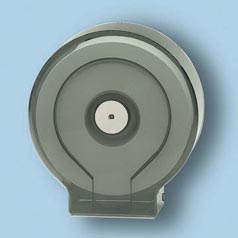 DISPENSER FOR 9 inch SINGLE ROLL JUMBO TISSUE.  GRAY SEE THRU.
