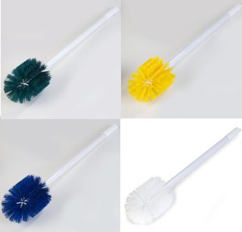 Utility Brush 30 inches total length with carate handle 5 inch diameter polyester bristles. Color coded. No. 40008