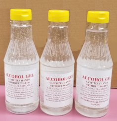 Alcohol Gel Sanitizer in a 16 ounces easy to use flip top bottle. Over 70 percent alcohol by volume.