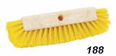 DUAL SURFACE SCRUB BRUSH 10 inch plastic block yellow stiff bristles. 188