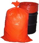 Trash bags orange 55 gallon to 60 gallon 2 mil 38x59 super extra heavy duty trash bags or waste can liners 100 case
