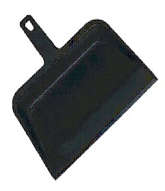 Plastic dust pan 12 inches wide heavy duty tapered front edge   black color