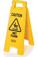CAUTION WET FLOOR SIGN YELLOW  25 inches high 11 inches wide