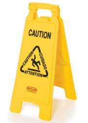 WET FLOOR SIGN CAUTION YELLOW COLOR 25 inches high