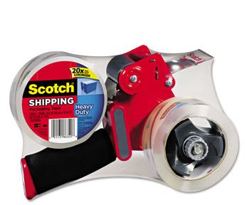 Tape Dispenser Gun with 2 rolls of 2 inch tape Scotch