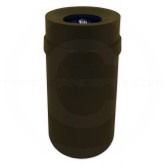 Funnel Top Trash can Black 35 gallon capacity Heavy duty plastic for Indoor or Outdoors.