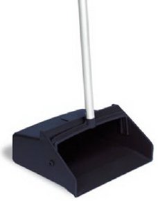 Plastic Lobby Dust Pan 12 inches wide with upright metal handle