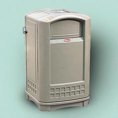 PLAZA CONTAINER  With ASH TRAY BEIGE 50 GALLON