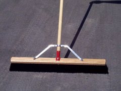 Floor Broom or Push Broom 30 inches wide red coarse center rows  Black Fine outer rows