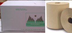 Natural Roll Towels or Brown Roll Towels 800 feet per roll   6 rolls per case 7.875 inches wide