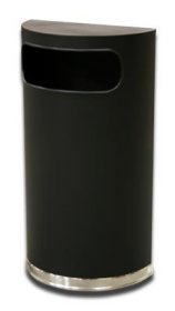 Half Round Trash Can Black Side Waste Entry 9 gallon