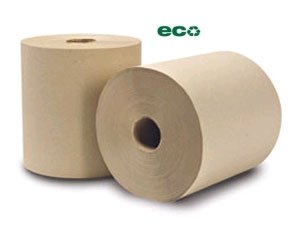 Natural Roll Towels or Brown Roll Towels 800 feet per roll   12 rolls per case 7.875 inches wide