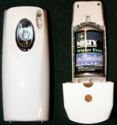 Metered Air Freshener Dispenser  White  For 5 oz. to 7 oz. cans