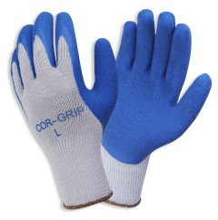 Blue Latex Palm Coated Glove Grey String Knit Glove wtih Premium latex coating 3896